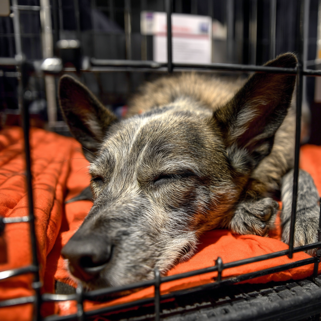 在籠子裡睡著了