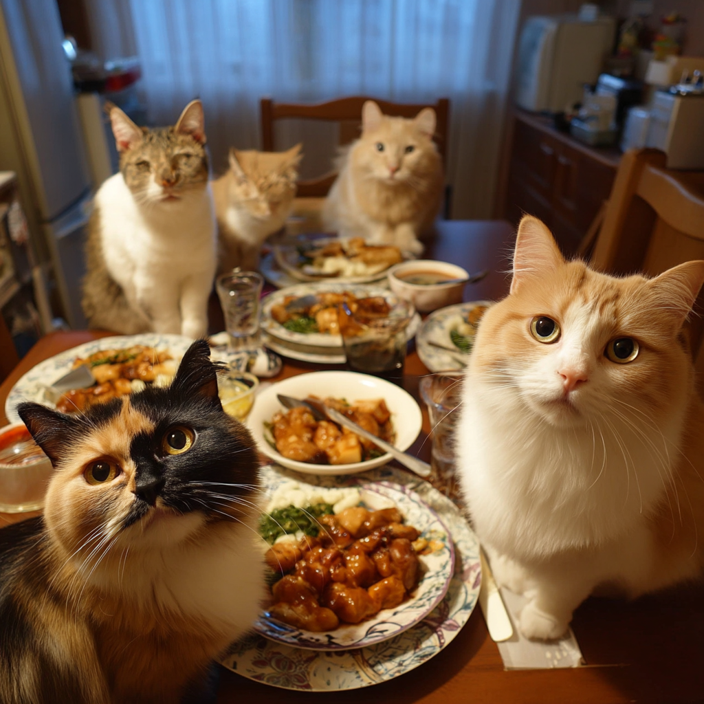 一家人温馨的晚餐