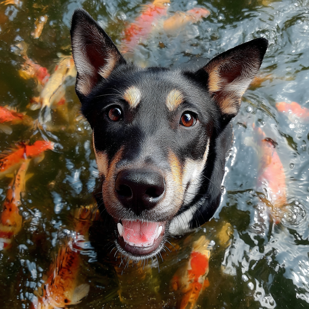 天氣熱時，直接跳進魚塘泡泡冰水。舒服啊