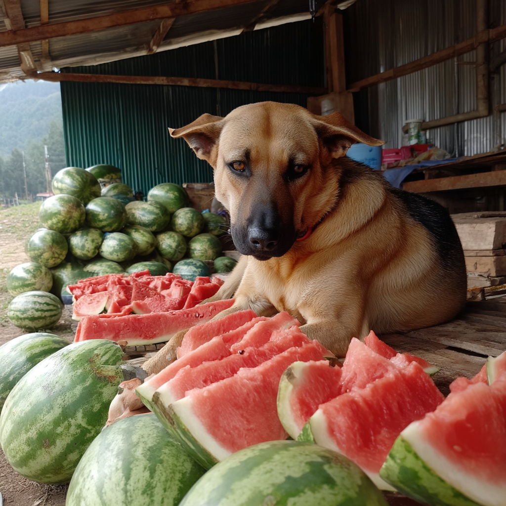 山下賣西瓜。歡迎試吃。