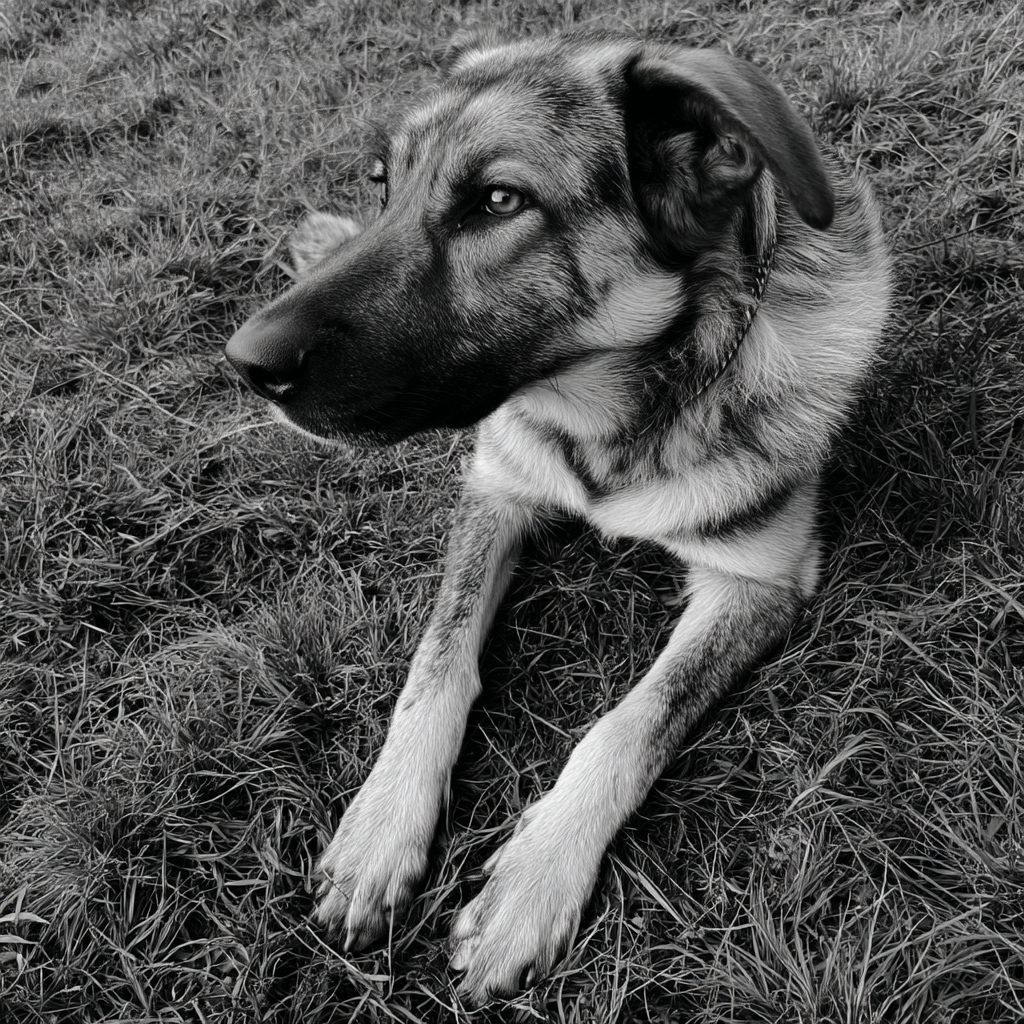 黑白照片風格的綠色草地