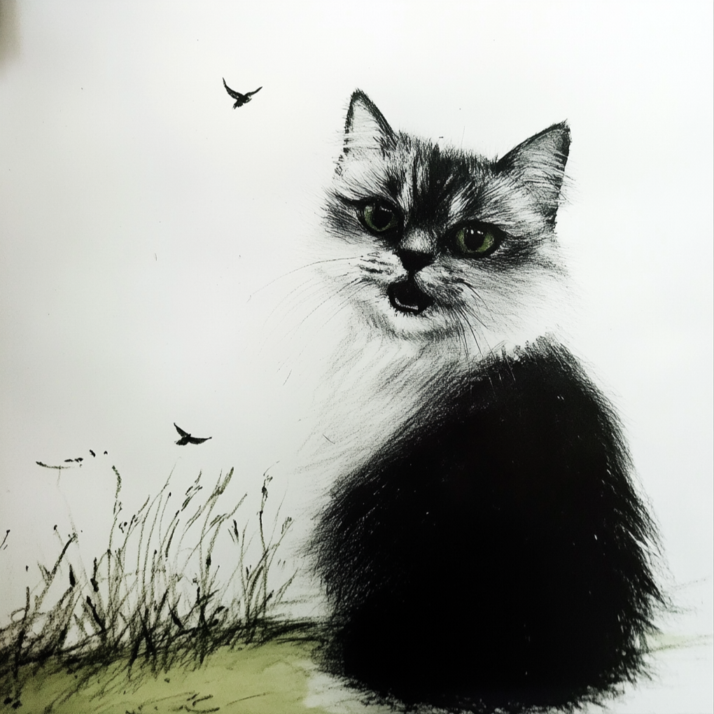 AI生成圖片。素描風格。