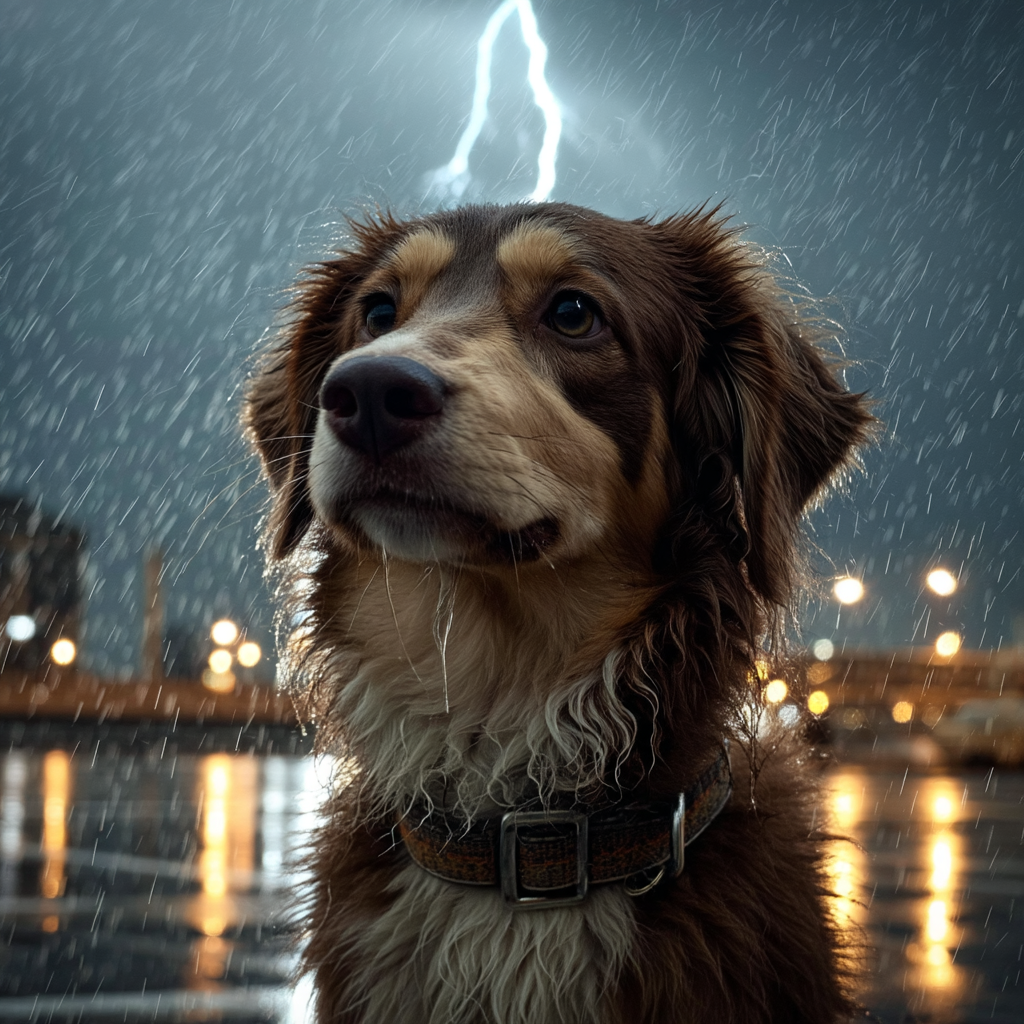 大雷雨的天空下