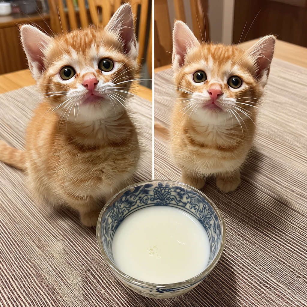 二隻小貓喝一碗🍼，不夠喝。一隻小貓喝一碗🍼，還OK。一隻小貓喝二碗🍼🍼，好喔。