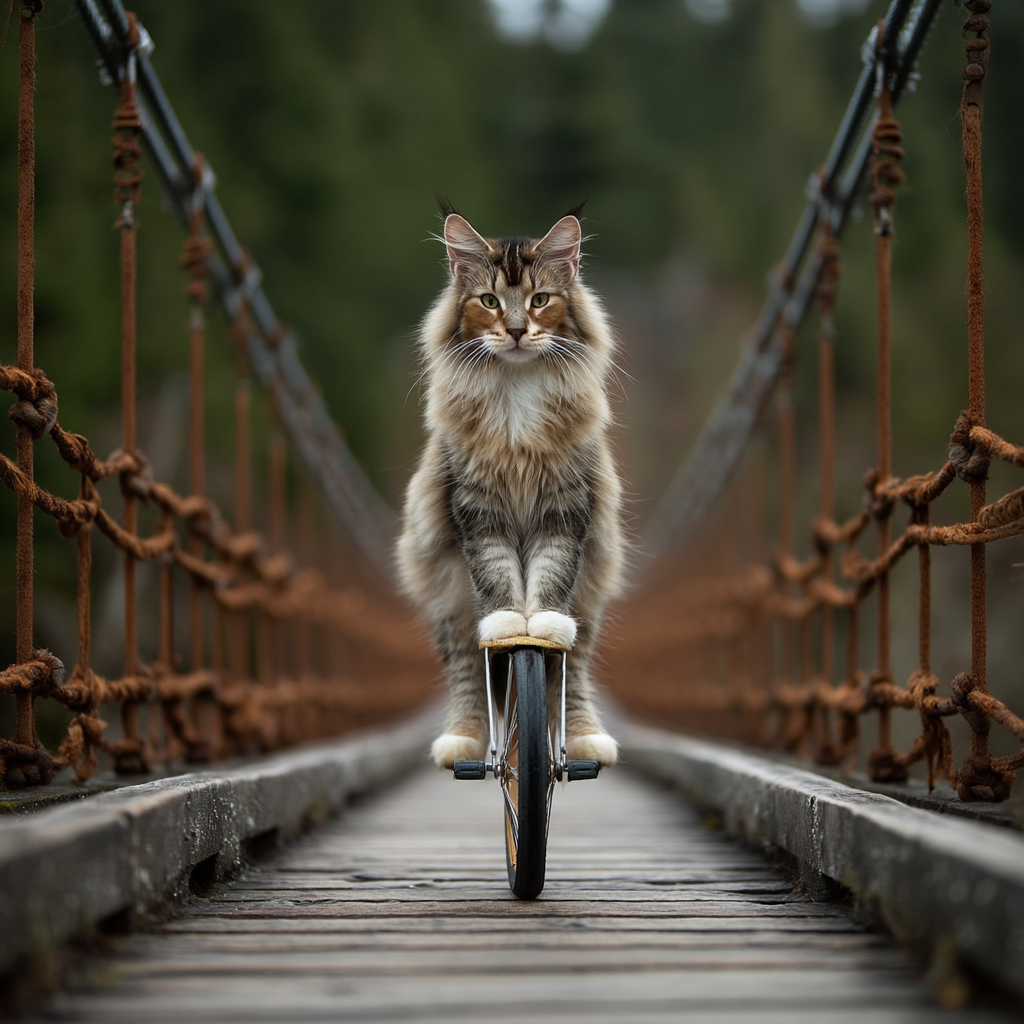 獨輪腳踏車過力行吊橋