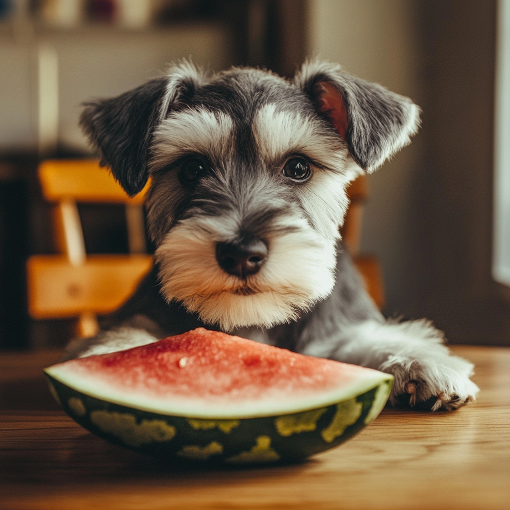 豬阿弟小時候第一次吃飼料以外的東西，就是吃西瓜。