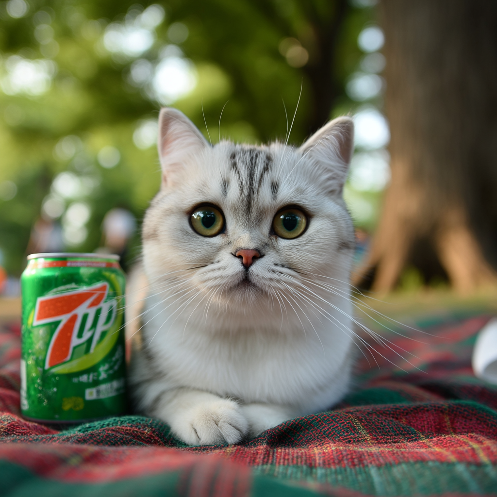 炎炎夏日，躲在大樹下喝汽水。