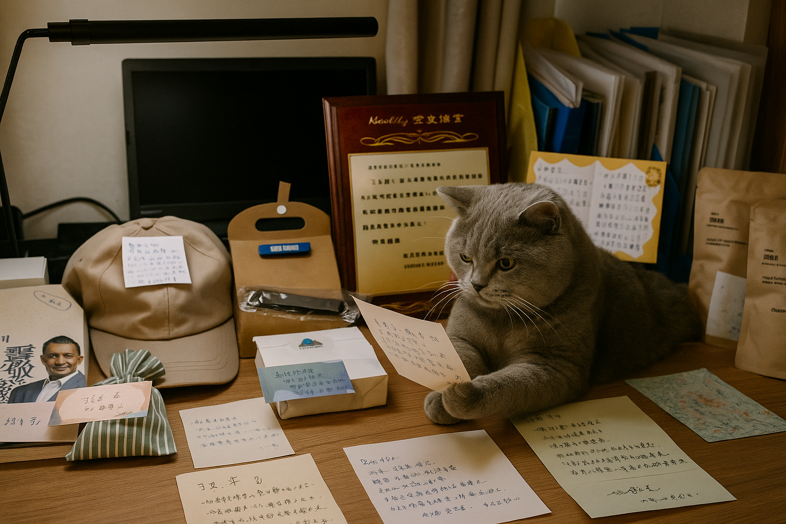 認真仔細閱讀每一張賀卡。深深致謝！