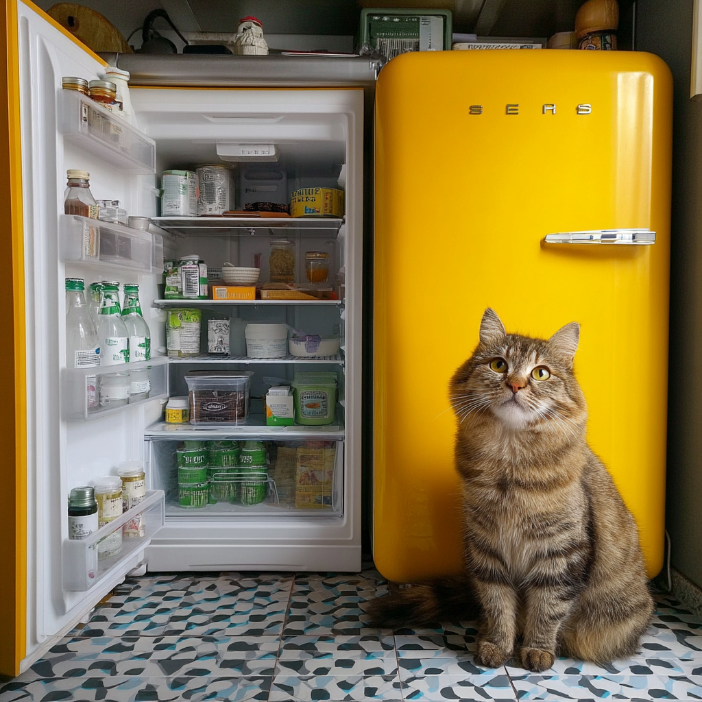 很漂亮的黃色冰箱