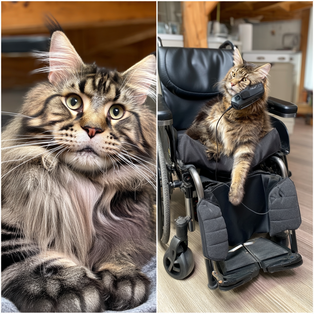 在輪椅上講電話