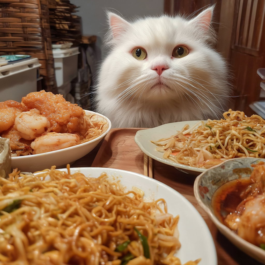 我的炒麵很豐富，一起來吃。