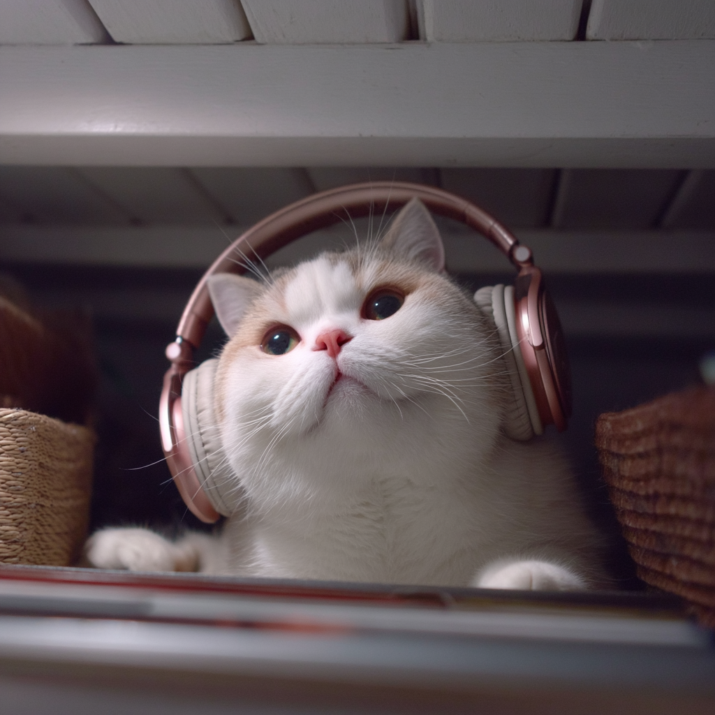 戴著耳機聽音樂