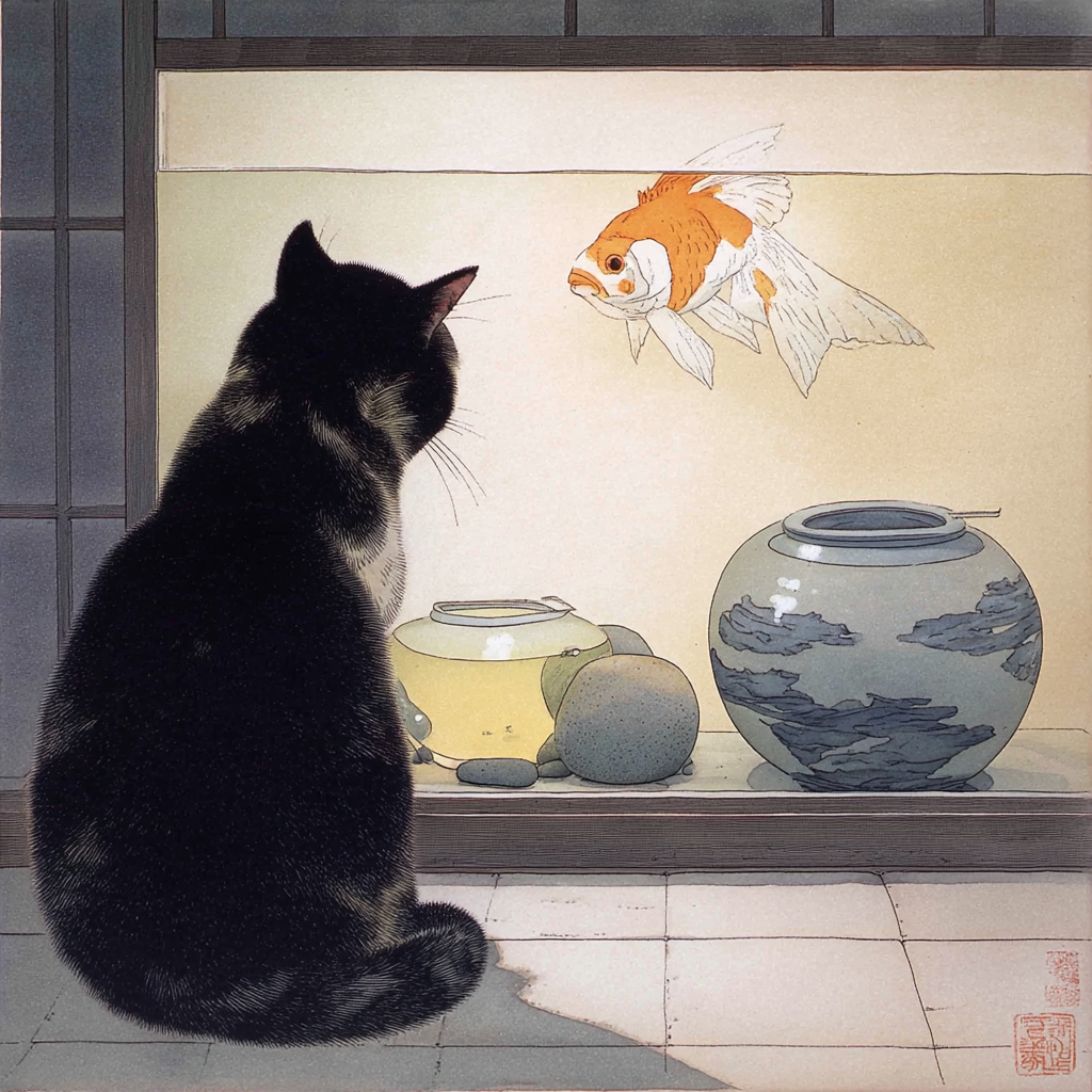 放鬆放鬆來看魚游泳。