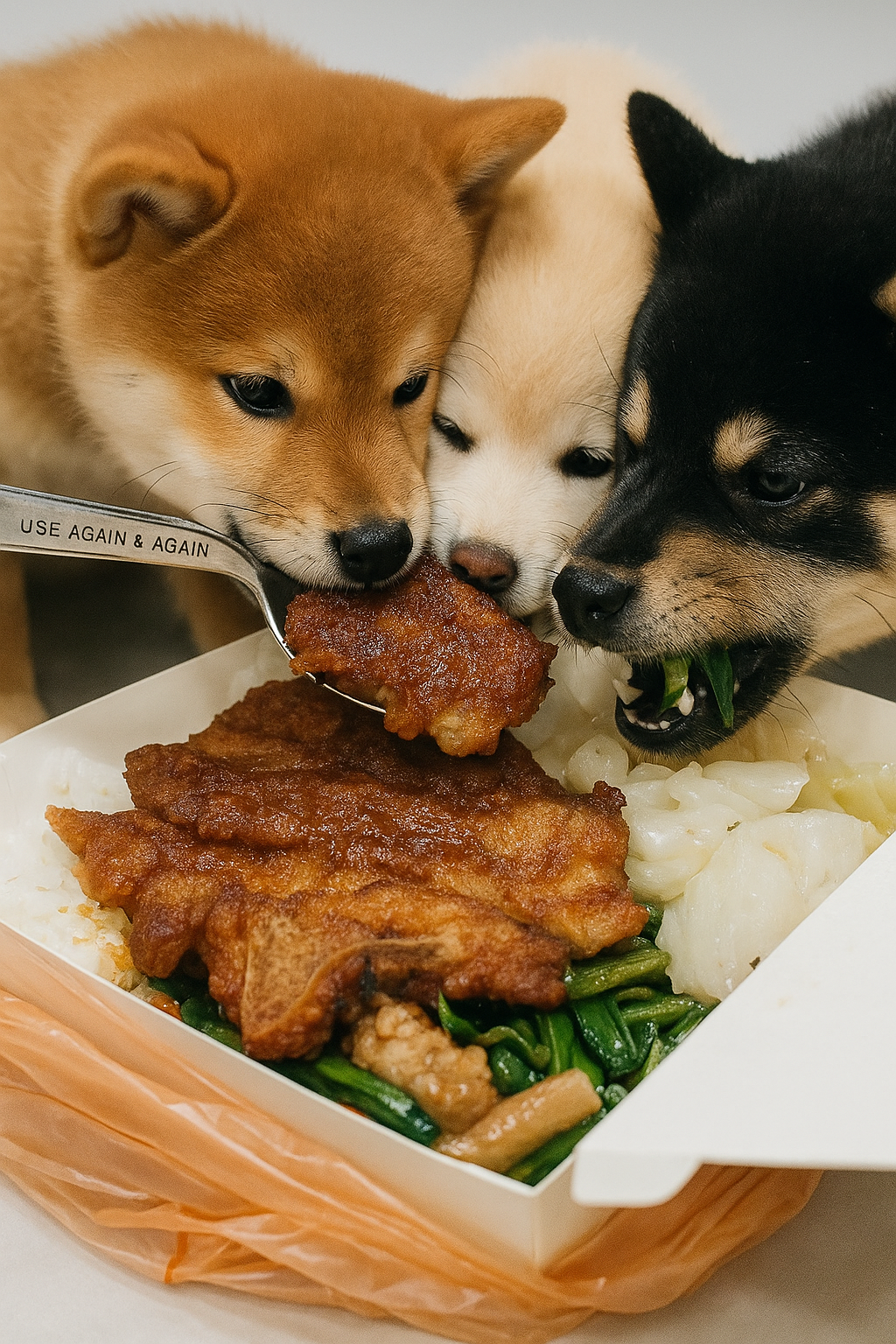 讓我們直接開吃就好了啊！就不需要使用環保餐具了。