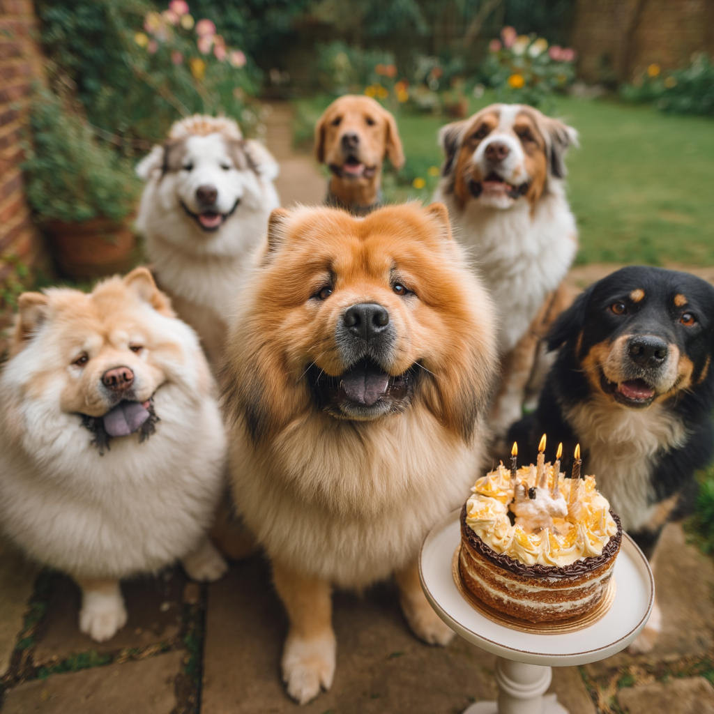 生日快樂，一家人共享蛋糕。