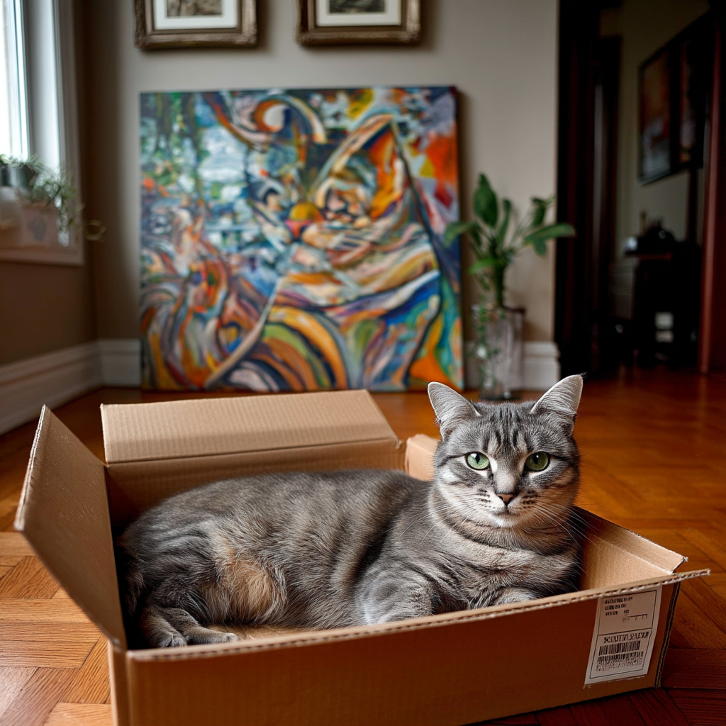 繼續窩在紙箱裡面