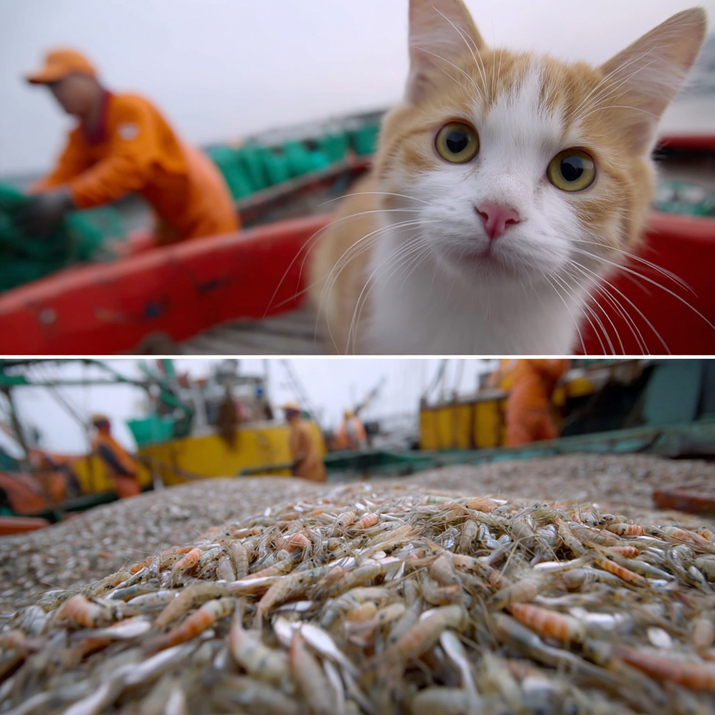 漁船上的蝦子