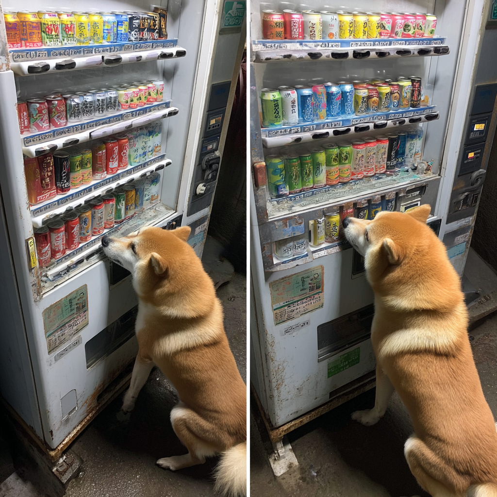 自動販賣機買罐裝咖啡