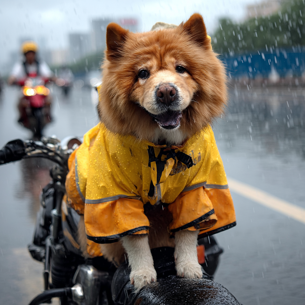 穿上亮眼的雨衣，這才是下雨天騎機車出門的標準配備。