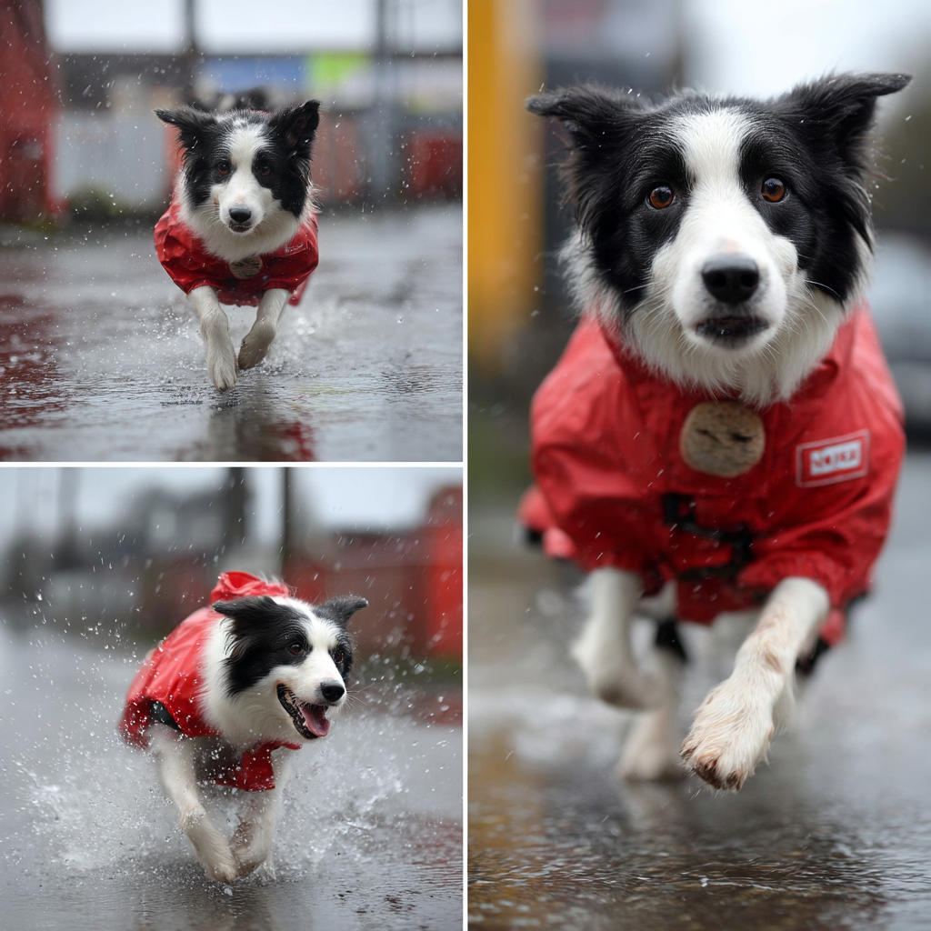 特別挑選的紅色雨衣，安全。
