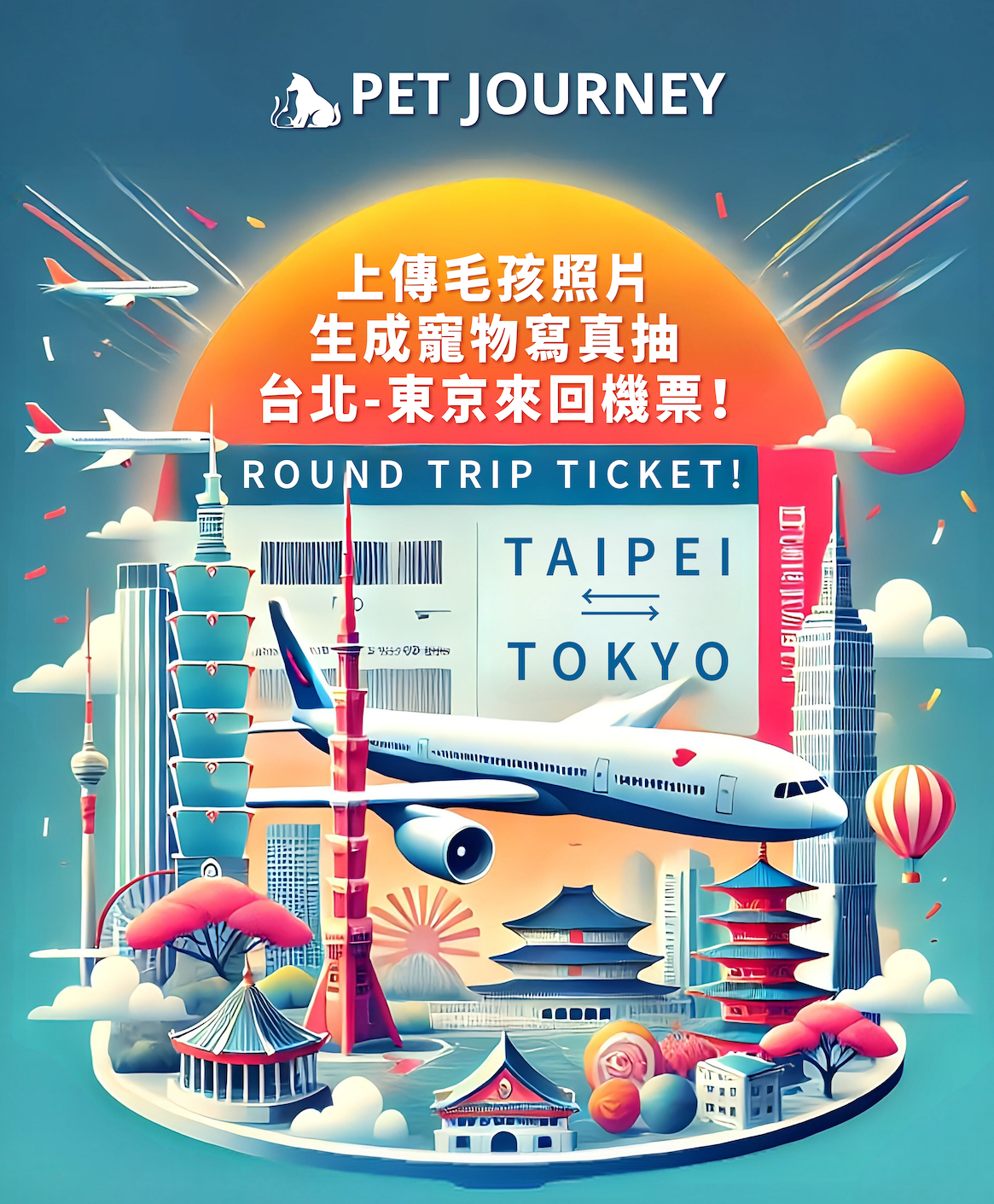 🎊獨家好康活動：上傳寵物生成照片，抽台北-東京來回機票！
