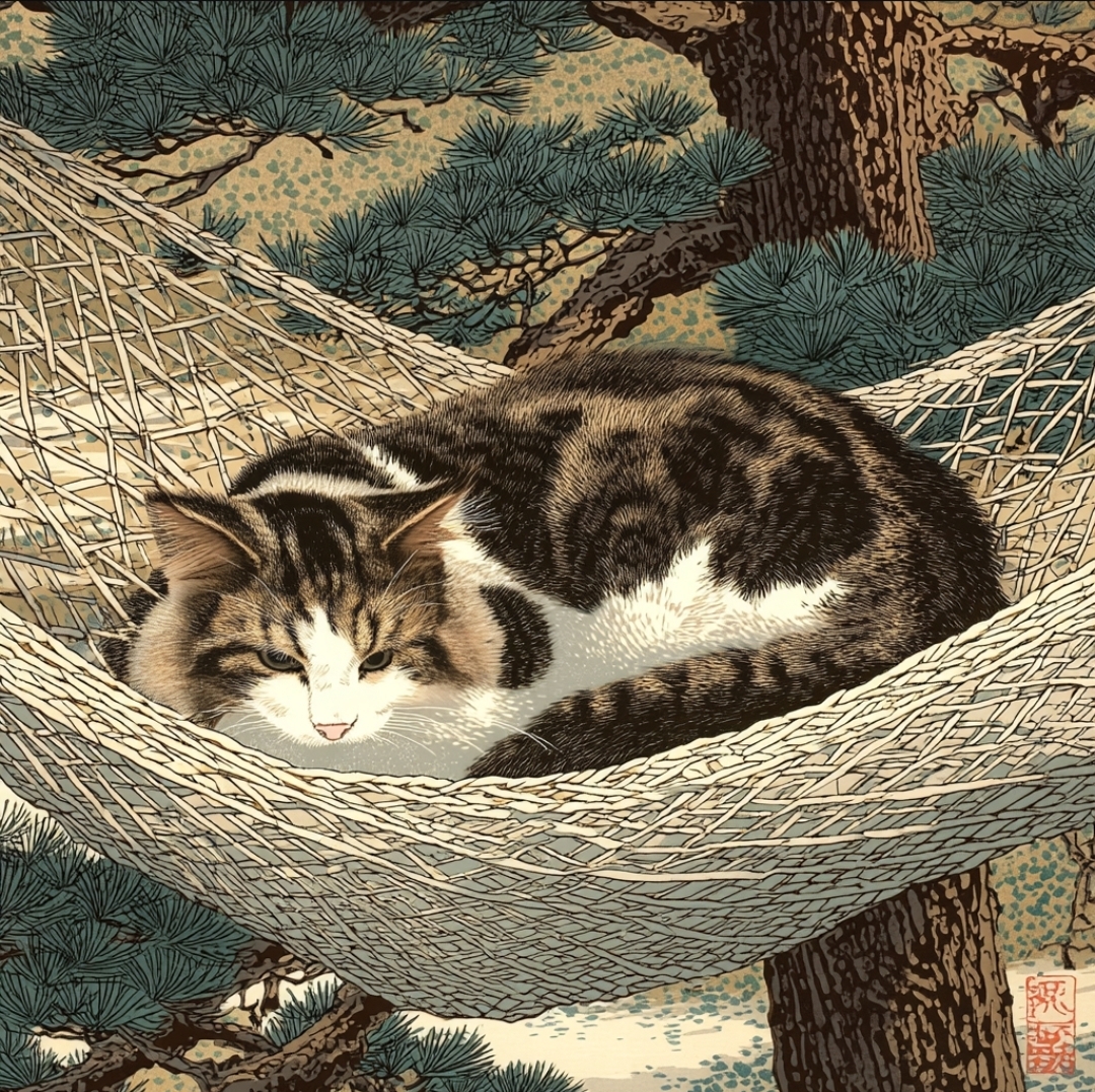 懶洋洋躺在吊床上