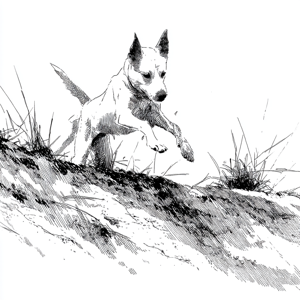 黑白素描。開開心心的蹦蹦跳跳