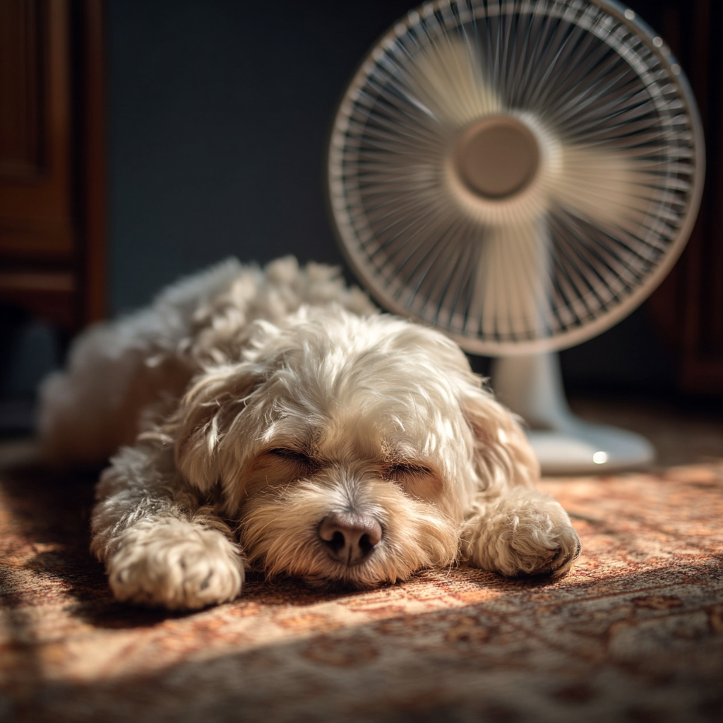 很熱。一定要開電風扇。