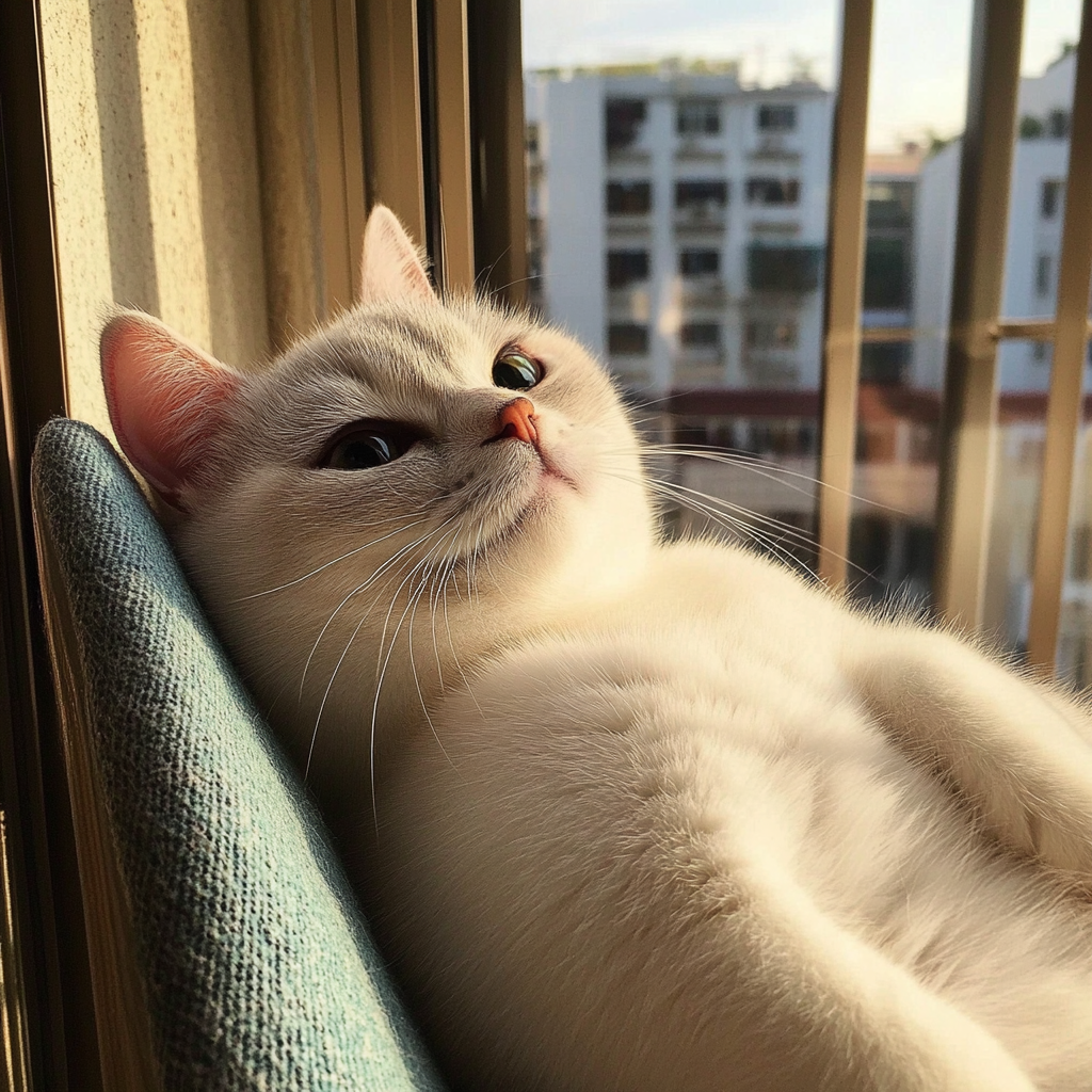 躺著曬曬太陽，太爽了。