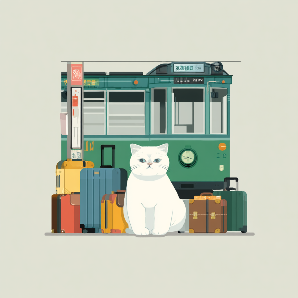 站牌等公車，公車來了。