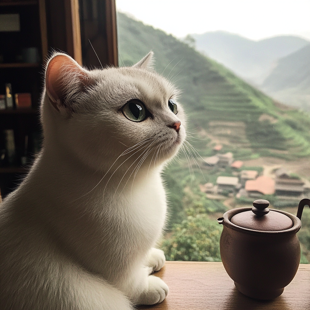 從山上茶館窗戶往外看