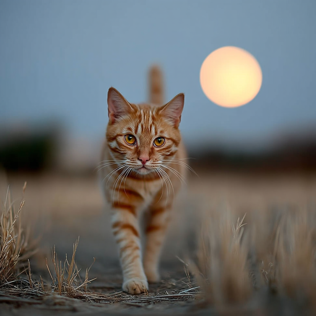 月光下的流浪貓