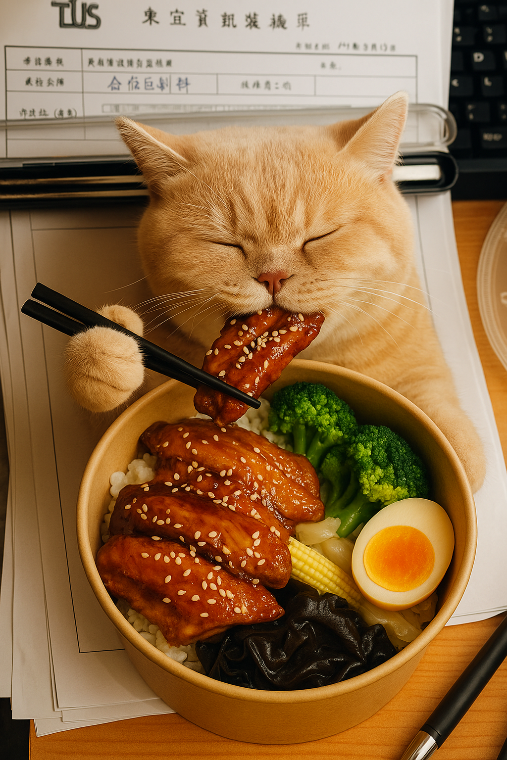 使用環保餐具，午休時間好好吃飯。2025.08.14