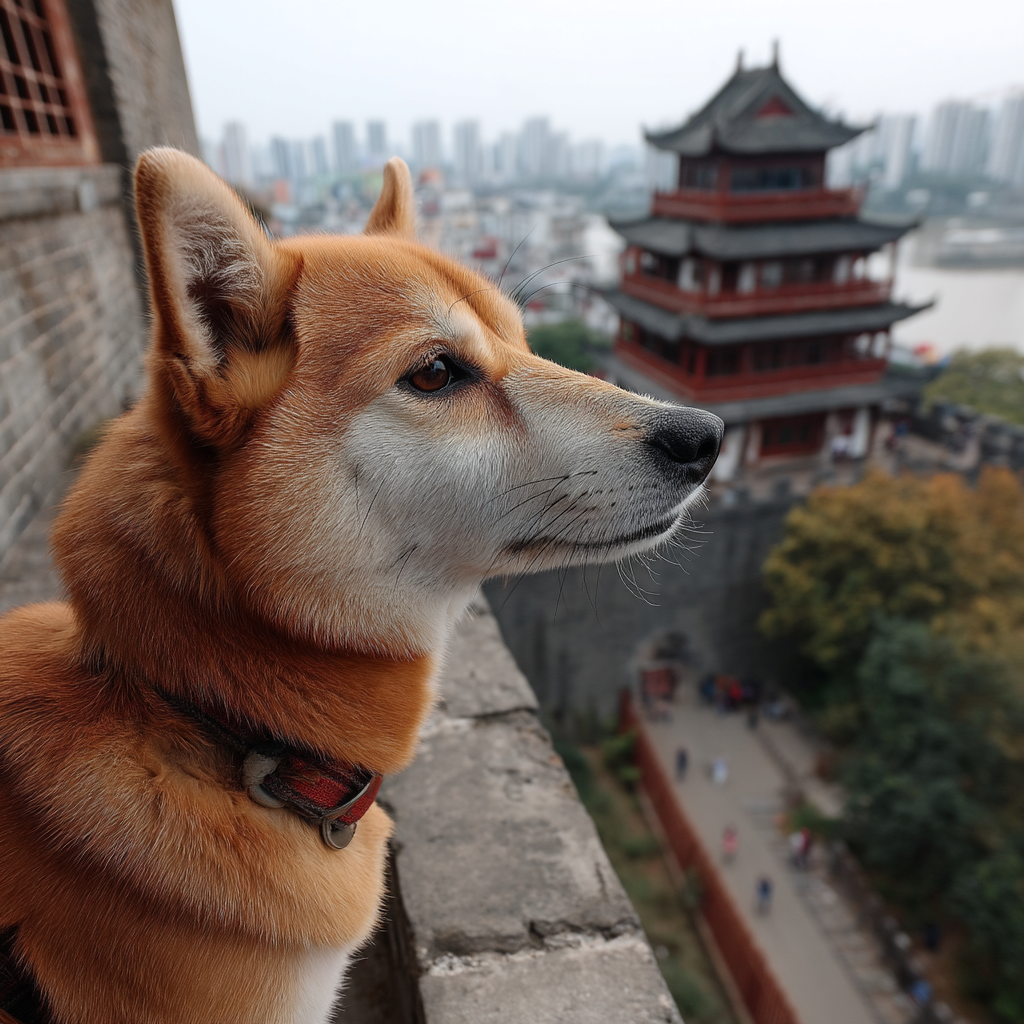 登高望遠。落霞與孤雁齊飛，秋水共長天一色。