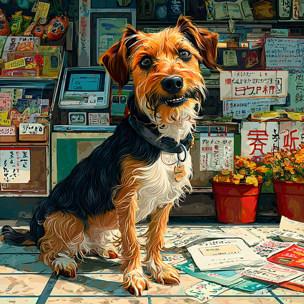 阿毛店長工作中