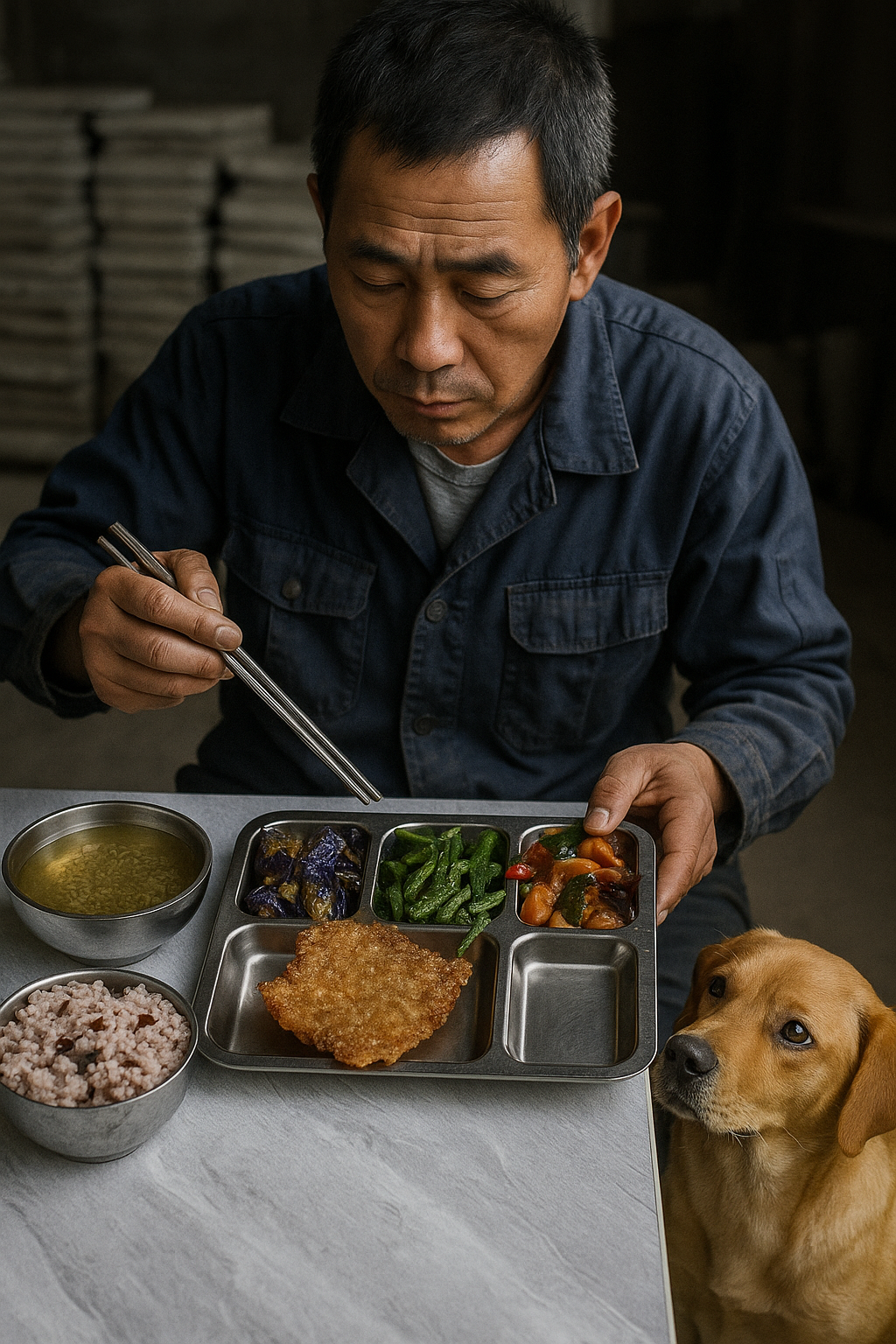 靜靜坐著等待中