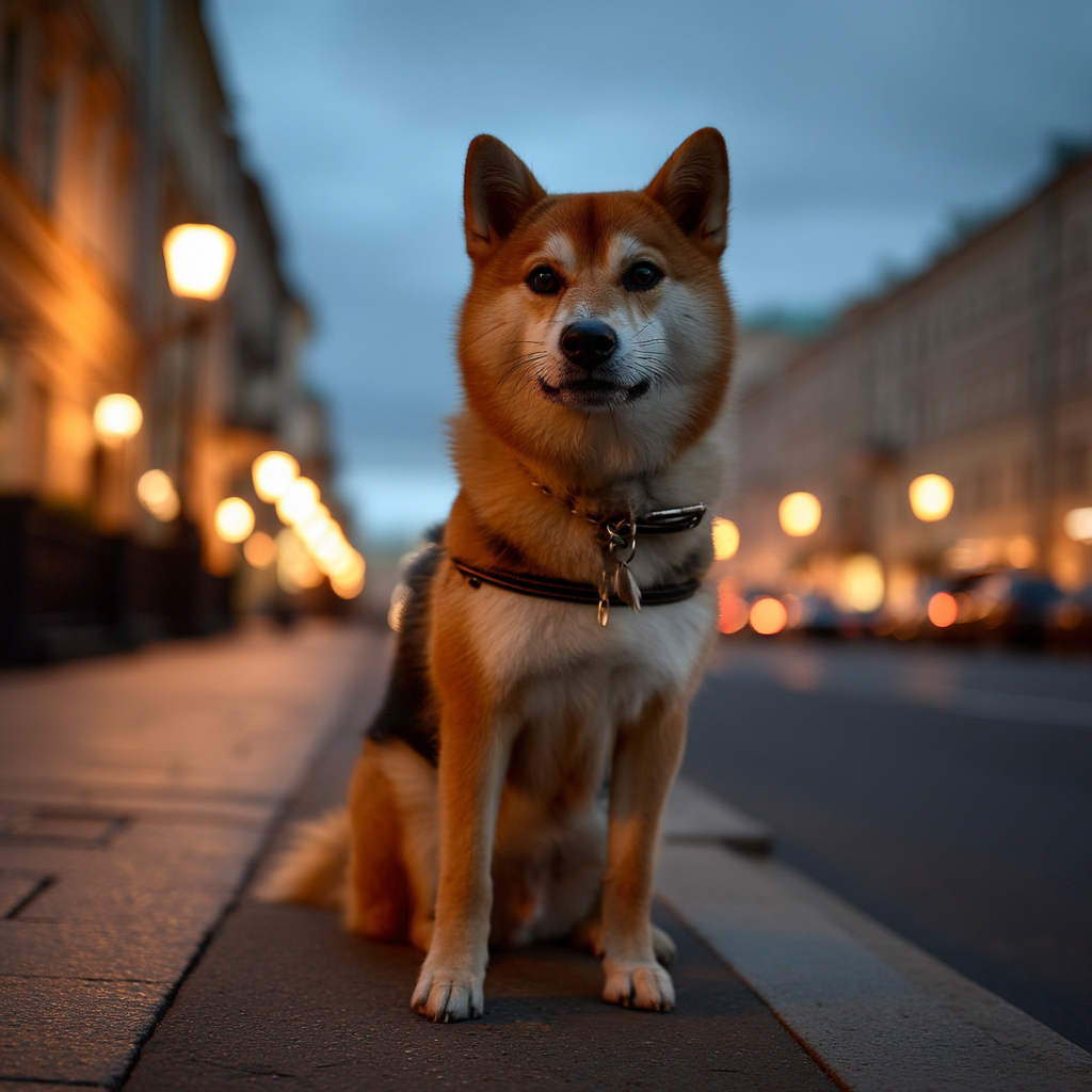 才稍微有點天亮，就一定要外出散步兼尿尿。柴犬就是固執，就是拗。