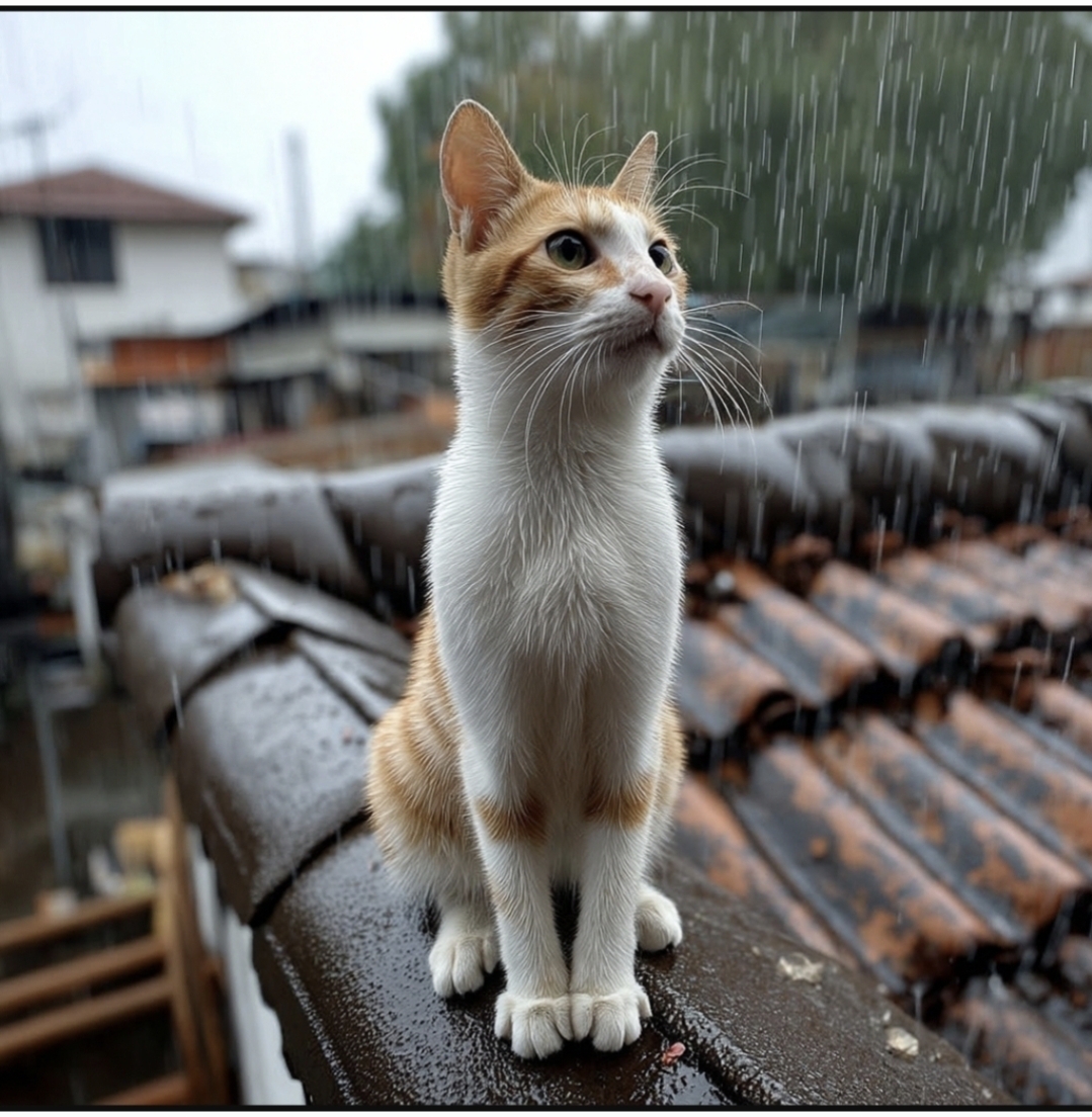 淋雨平復不安的心情