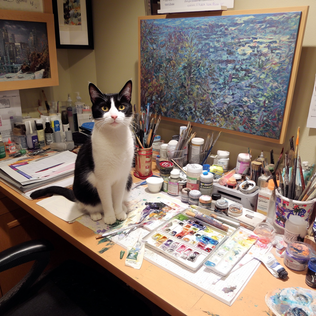 不是用毛筆而是水彩筆。