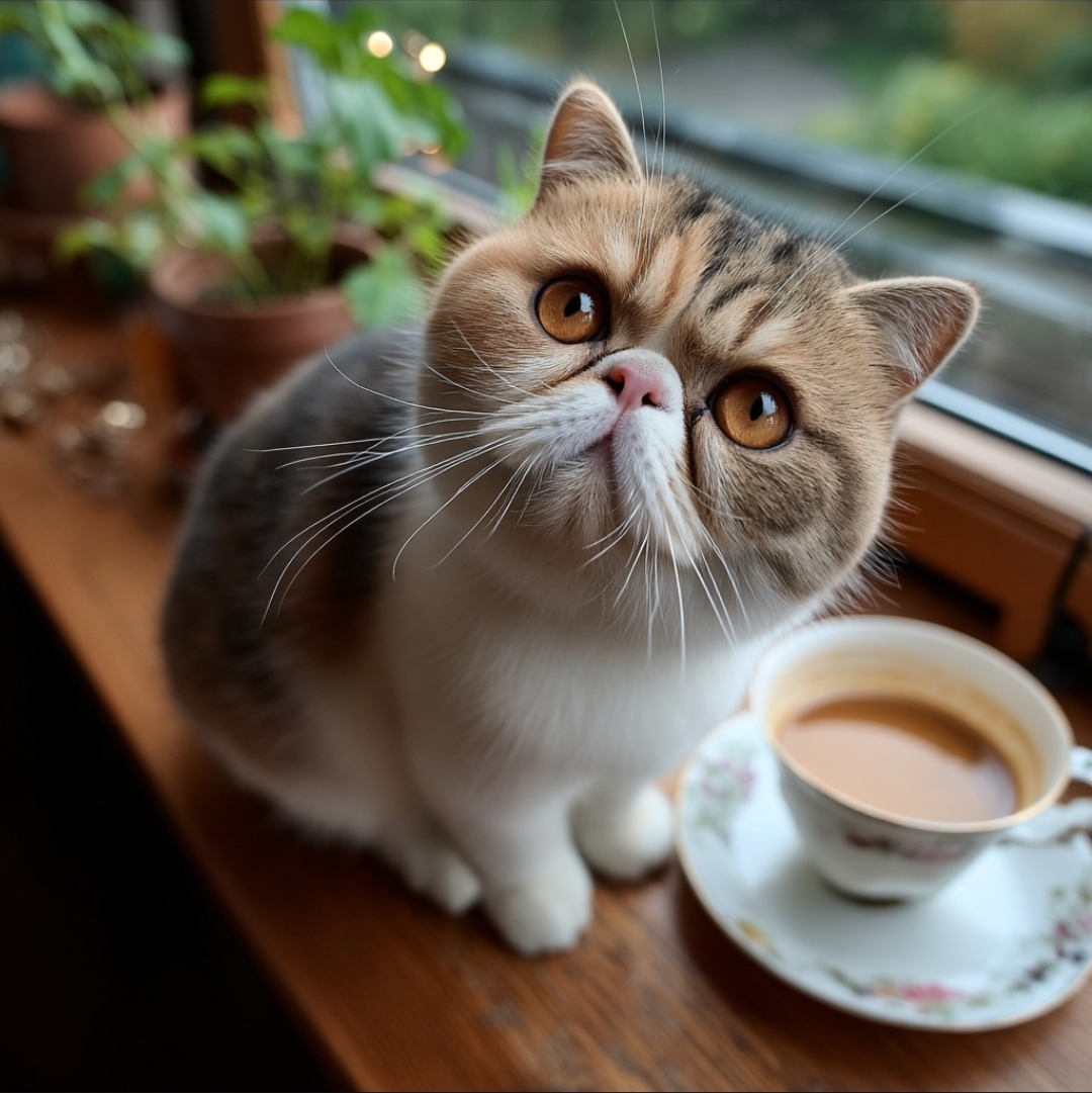 加菲貓喝咖啡