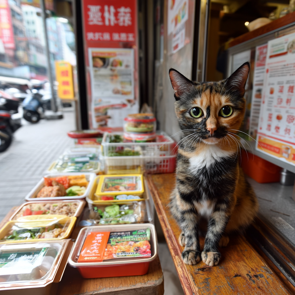 辦公區的午餐店。制式便當限量供應中。