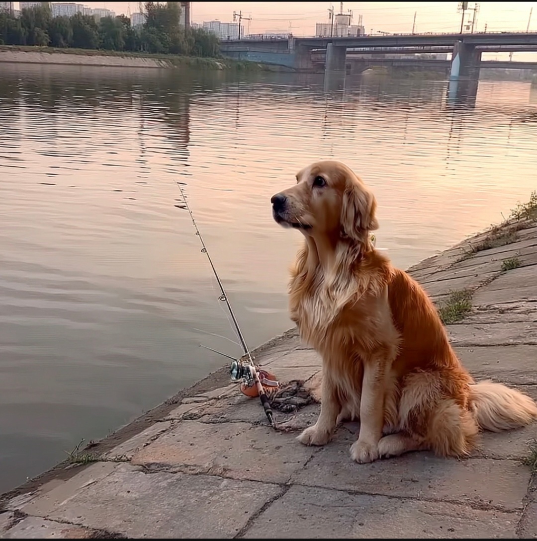 太陽下山了，今天不釣了，收竿。回家。