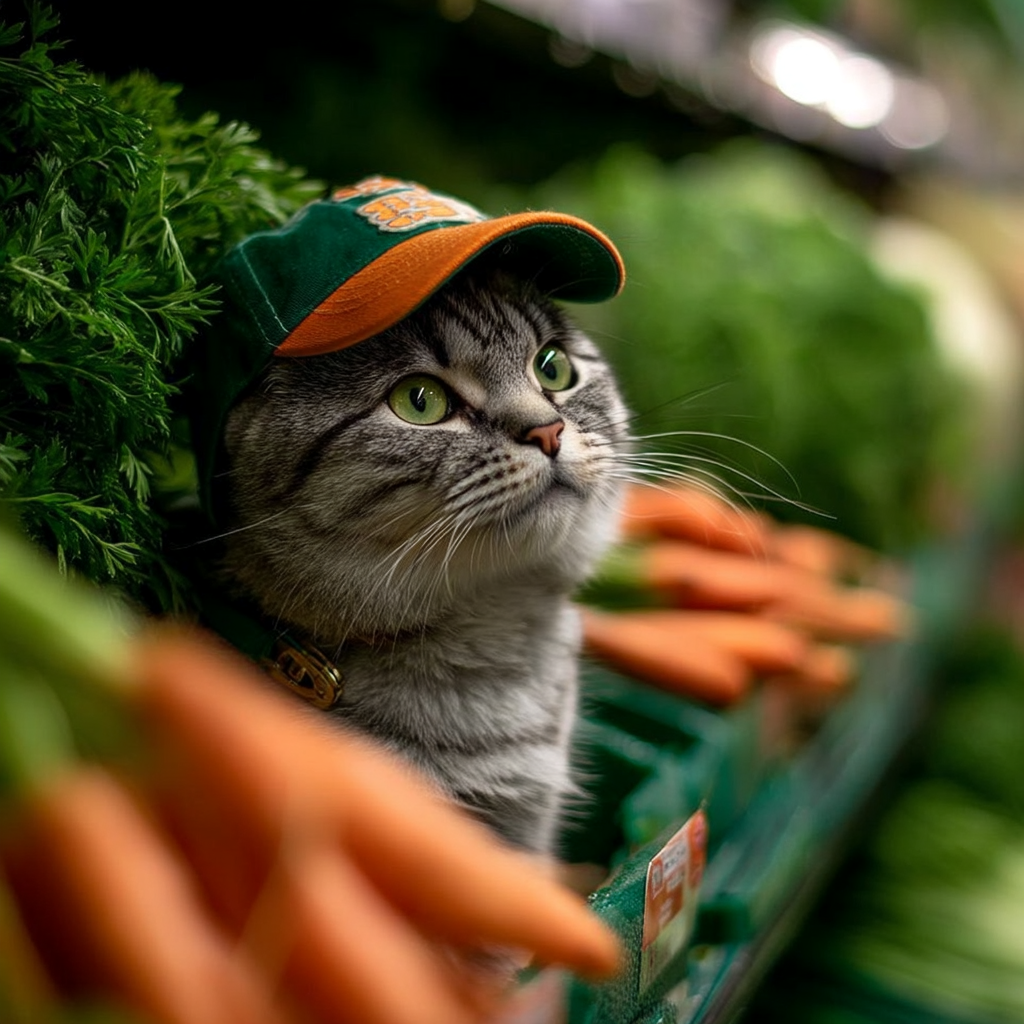 戴帽子逛逛菜市場
