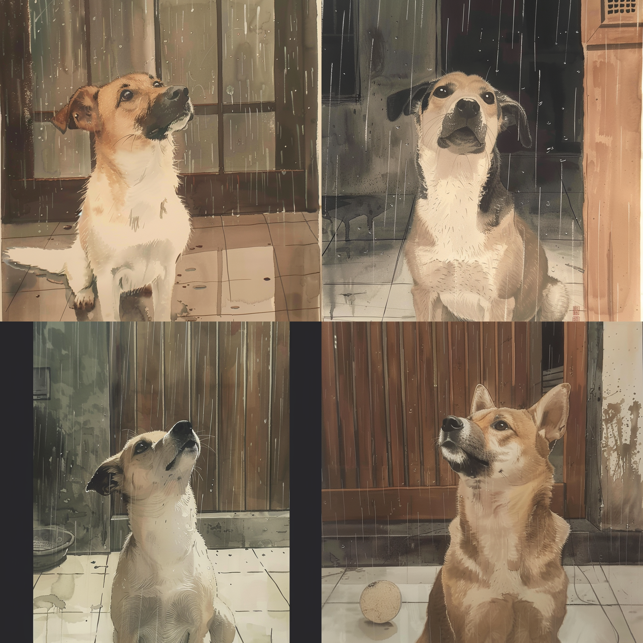 下課了也下雨了，在教室門口等阿母帶我回家。
