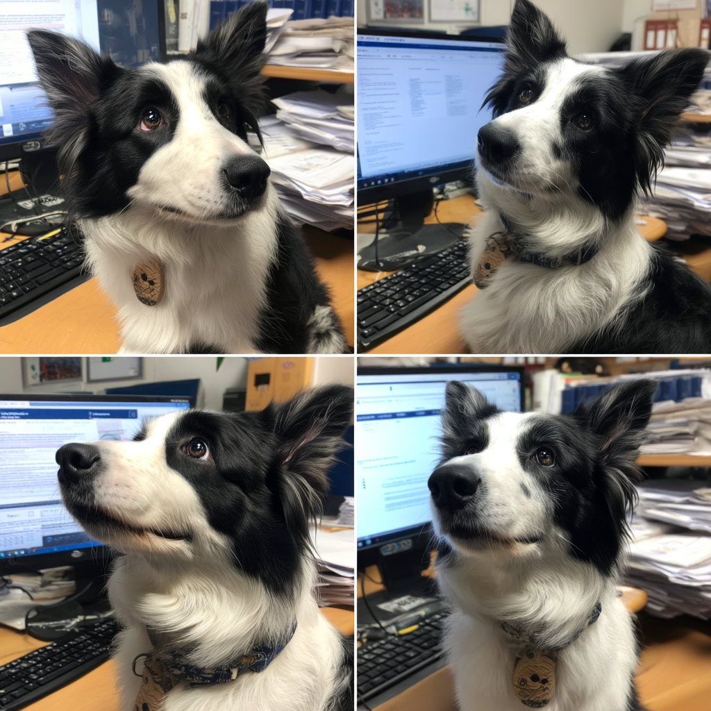 邊牧是邊牧，狗狗是狗狗。在電腦螢幕前認真學習的白Q。