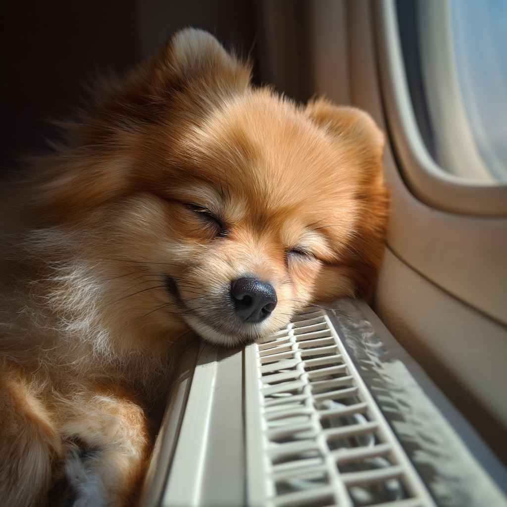 靠近冷氣出風口，舒舒服服瞇一下。