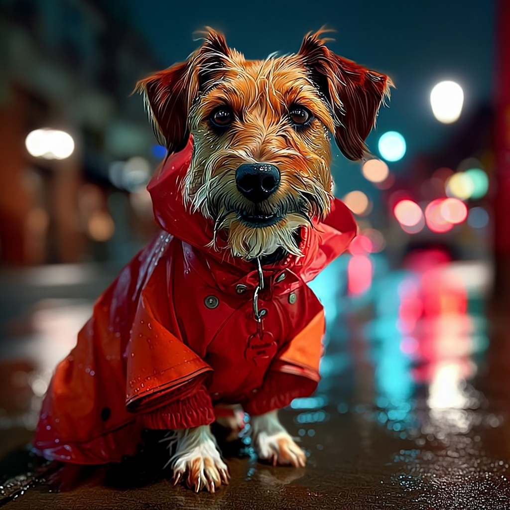 穿紅色雨衣晚上出門